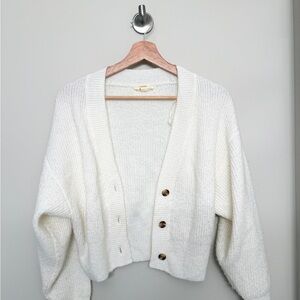 Garage White Button-Up Cardigan